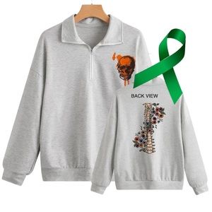 Growth Mental Health graphic quarter zip pullover sweatshirt size small